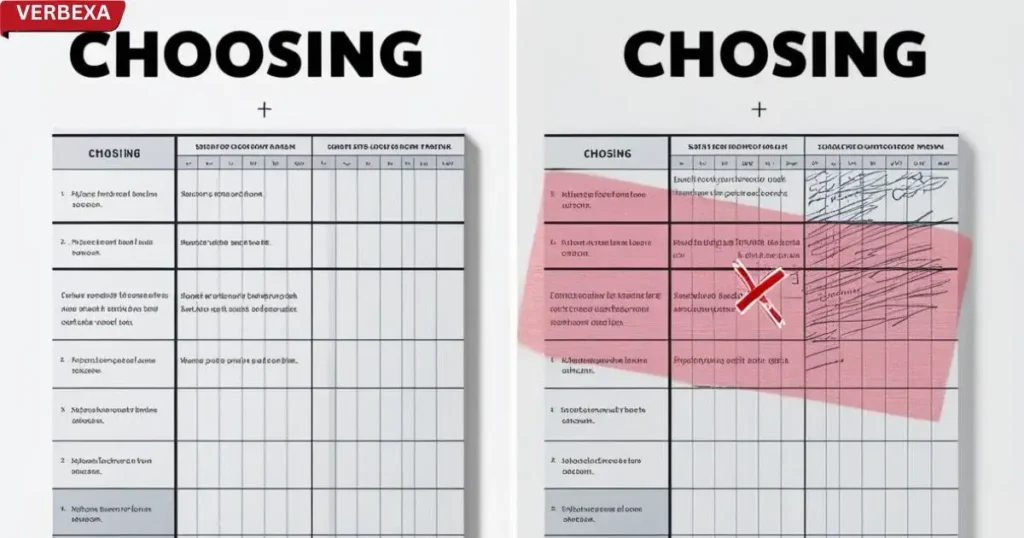 Comparison Table: Choosing vs Chosing