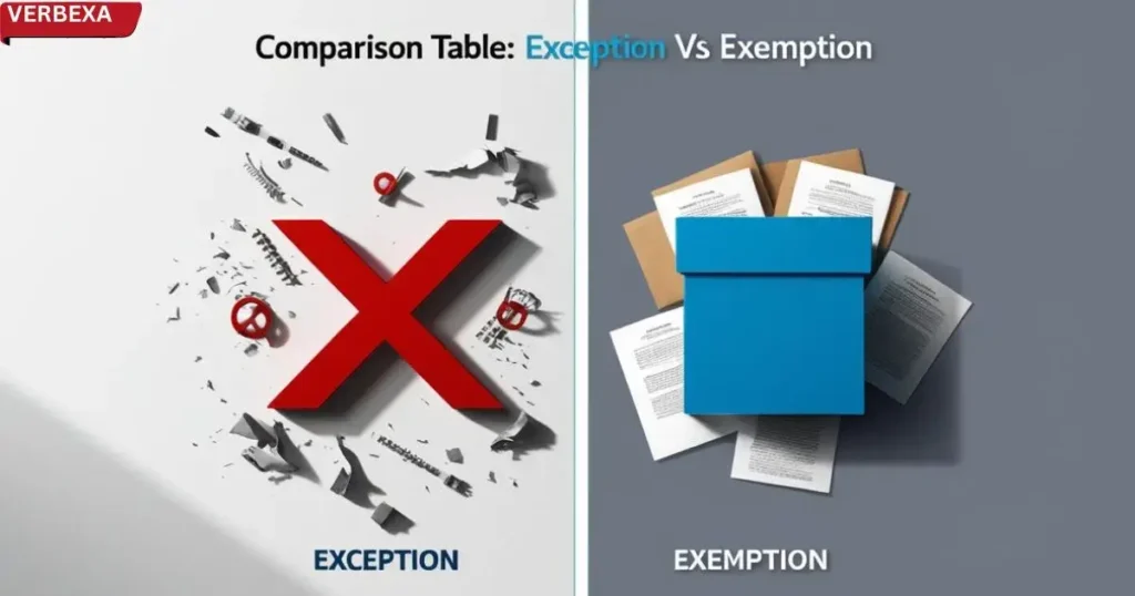 Comparison Table: Exception Vs Exemption