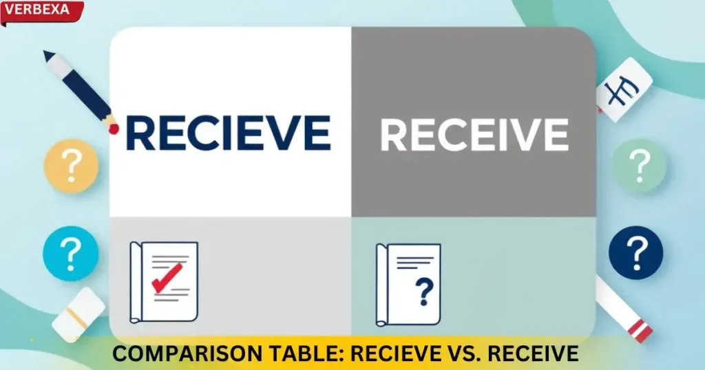 Comparison Table: Recieve vs. Receive