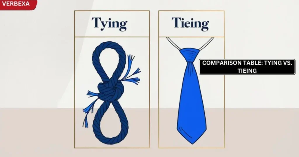 Comparison Table: Tying vs. Tieing