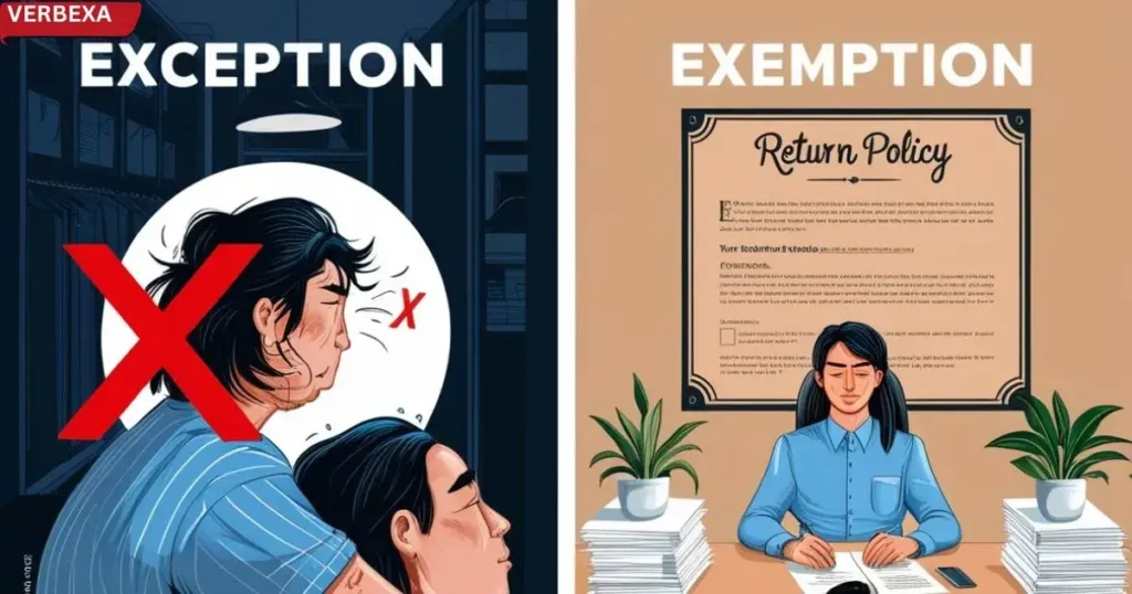 Everyday Usage Examples: Exception Vs Exemption