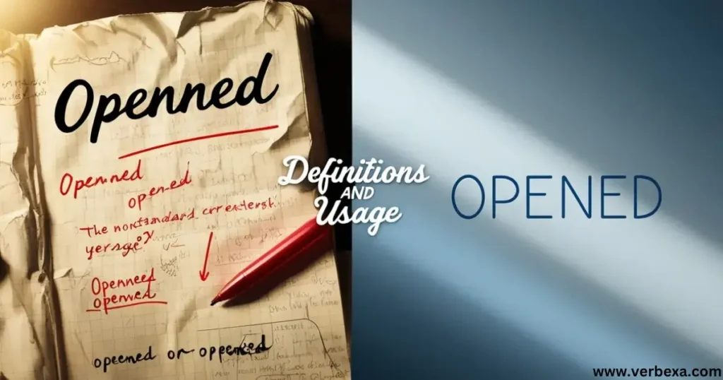 Definitions and Usage: Openned Or Opened